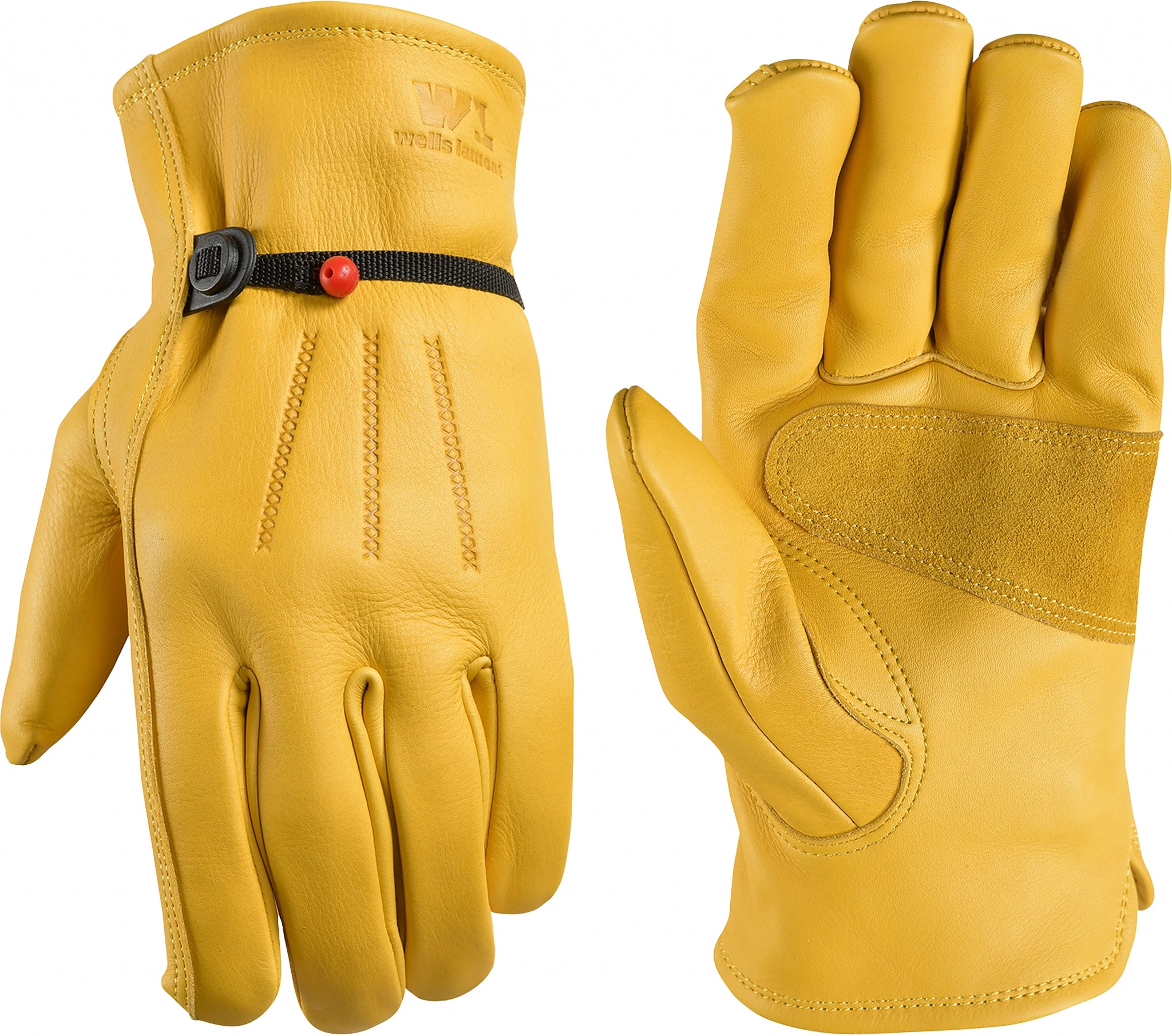 Wells Lamont Mens Cowhide Adjustable Work Gloves