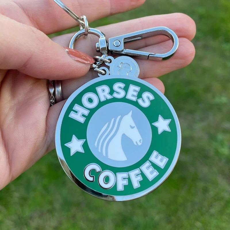 Dapplebay Horses & Coffee Keychain