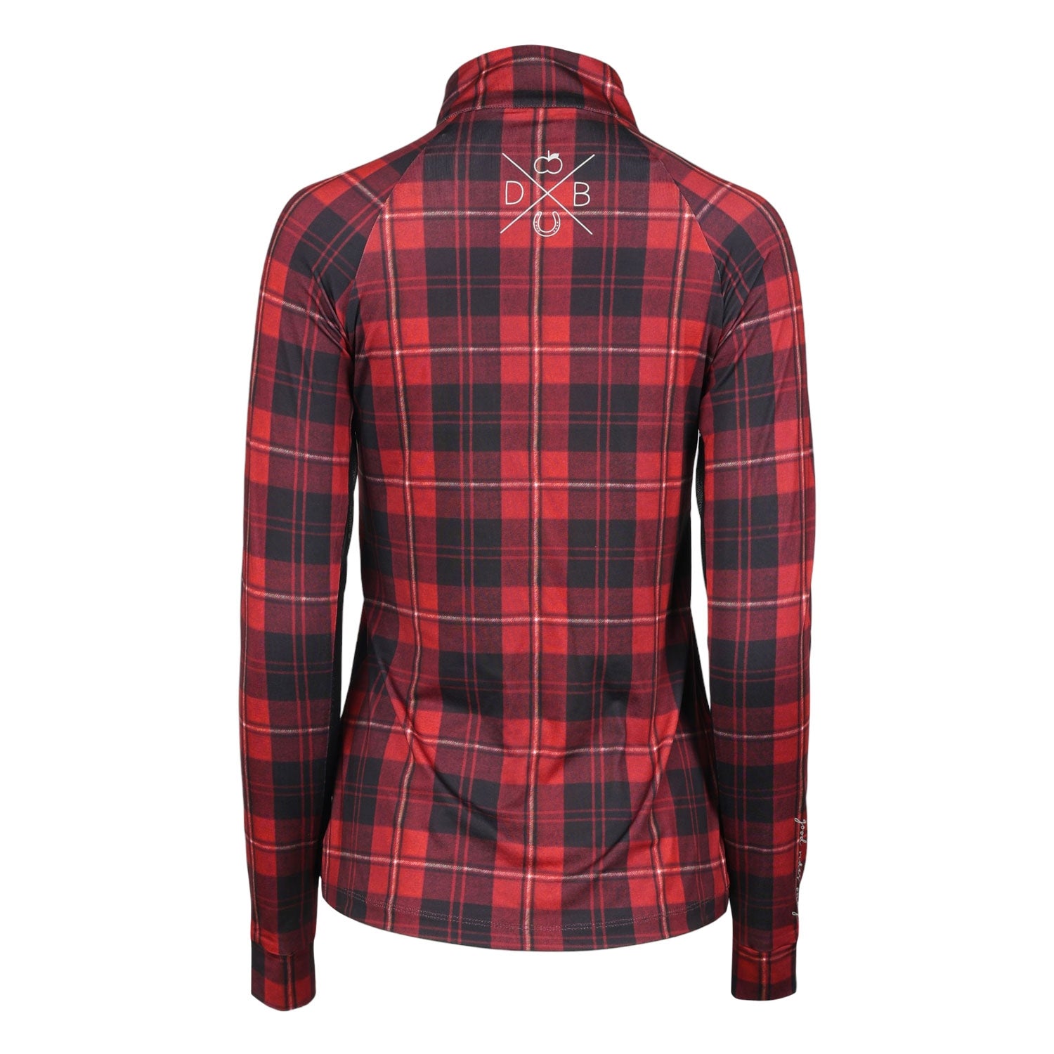 Dapplebay Ladies Holiday Plaid 1/4 Zip Light Riding Top
