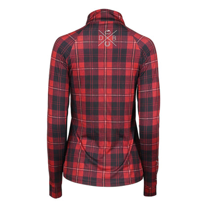 Dapplebay Ladies Holiday Plaid 1/4 Zip Light Riding Top
