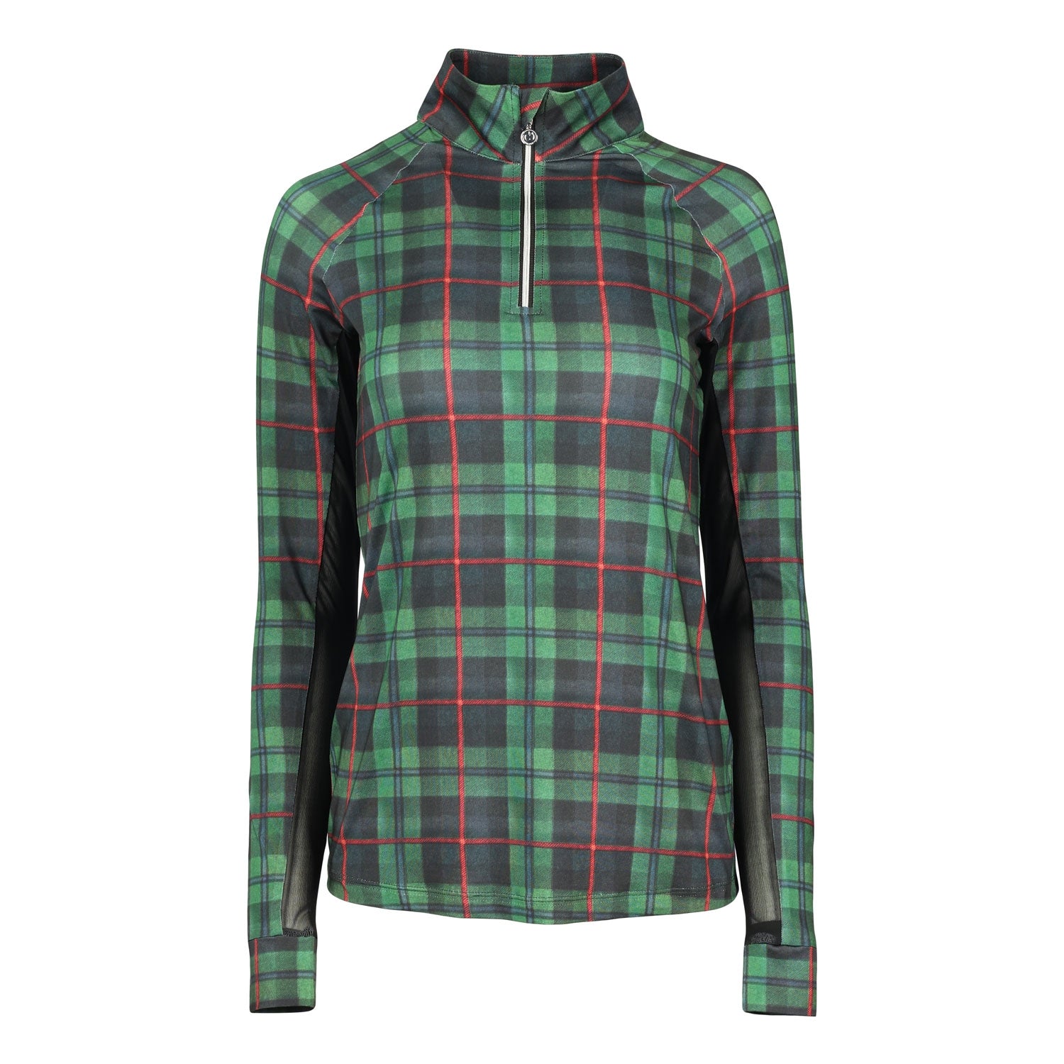 Dapplebay Ladies Holiday Plaid 1/4 Zip Light Riding Top