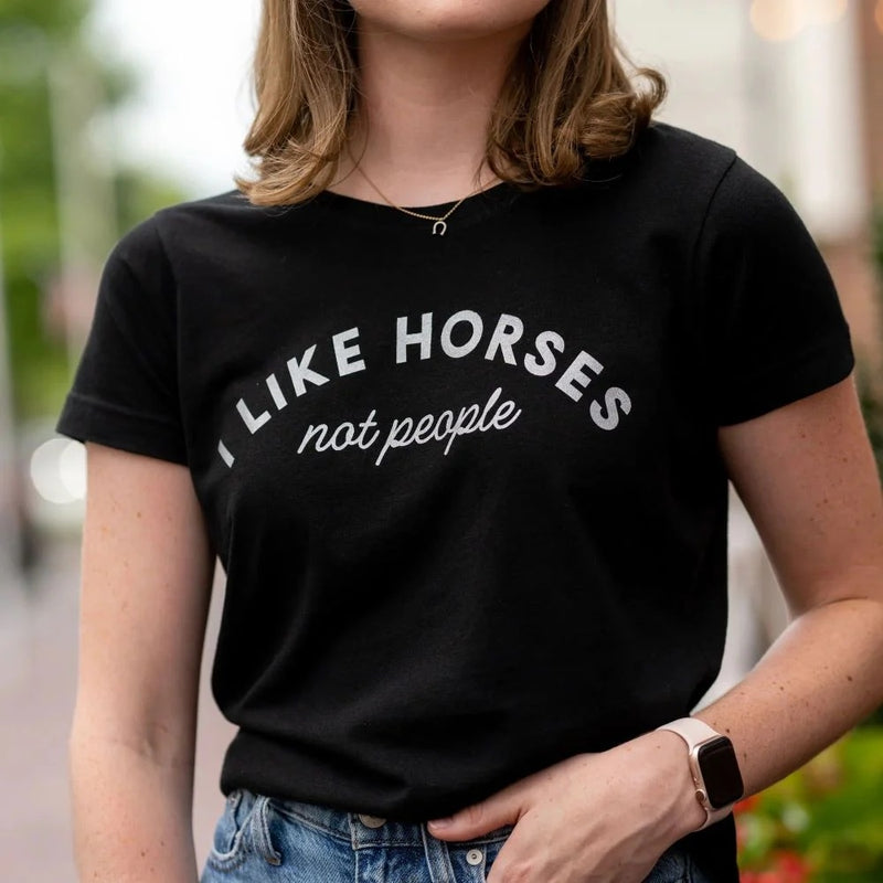 Dapplebay Ladies I Like Horses Not People Tee