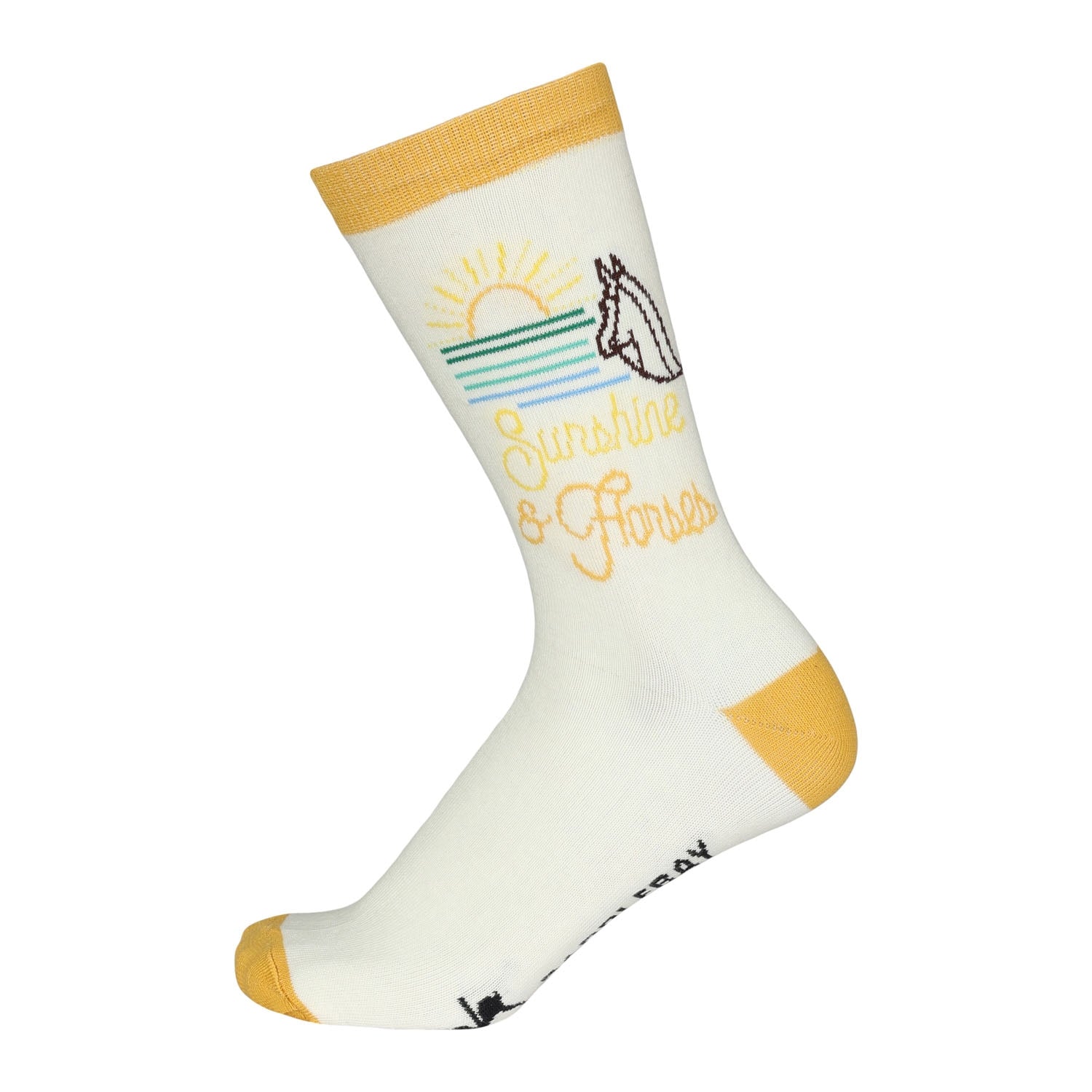 Dapplebay Knit Crew Socks-Sunshine & Horses -Multi