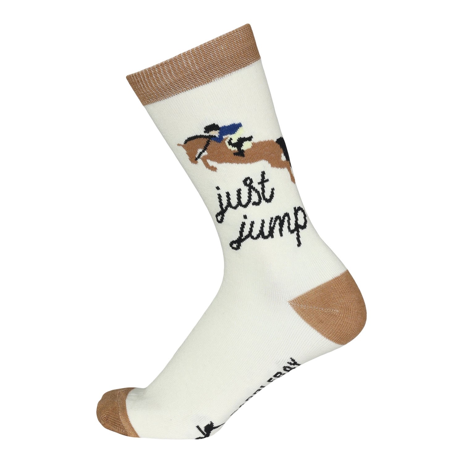 Dapplebay Knit Crew Socks-Just Jump -Natural