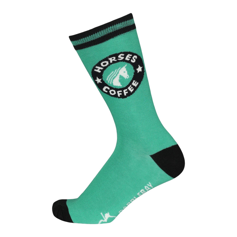 Dapplebay Horses & Coffee Knit Crew Socks