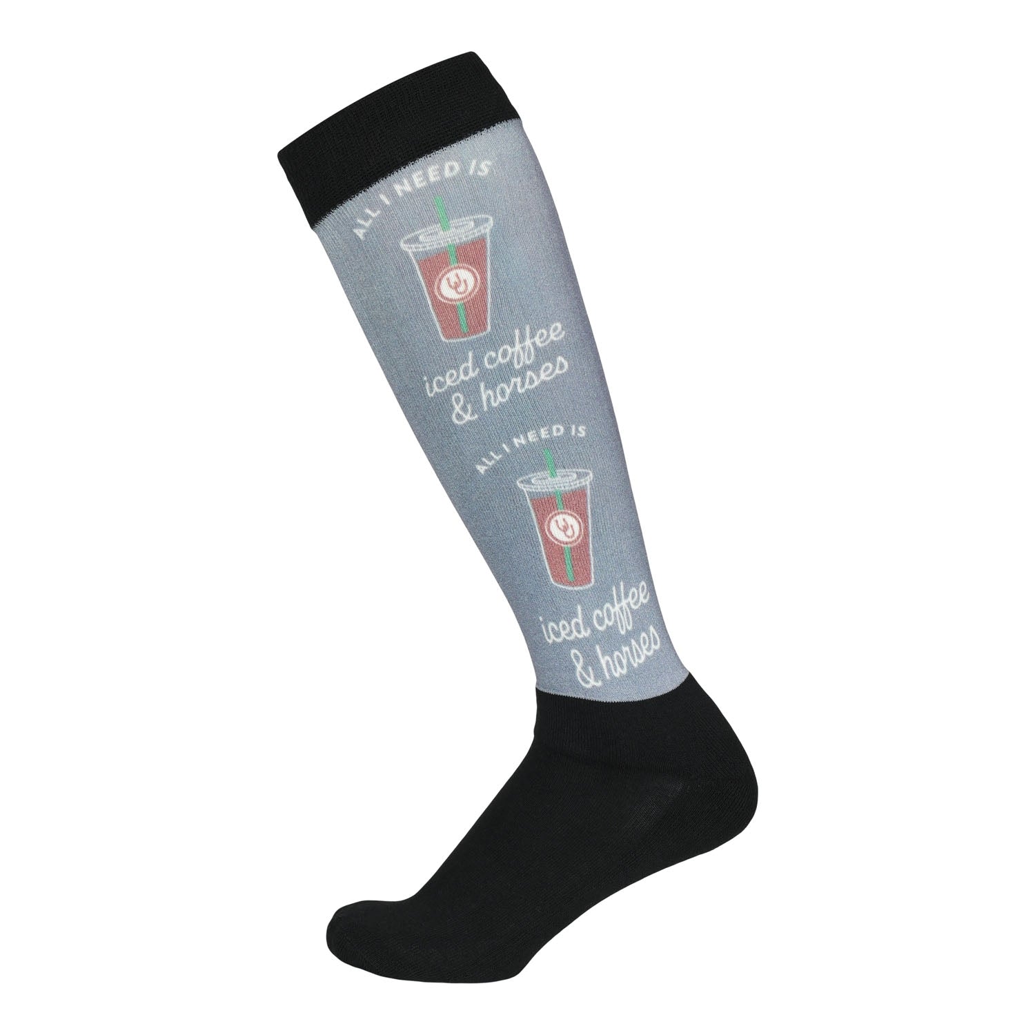 Dapplebay Iced Coffee & Horses Slick Boot Socks