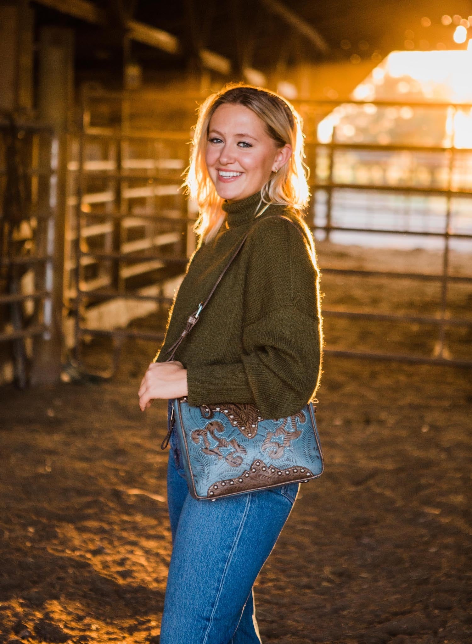 American West Annie's Secret Collection Shoulder Bag with Conceal Carry Pocket on Back