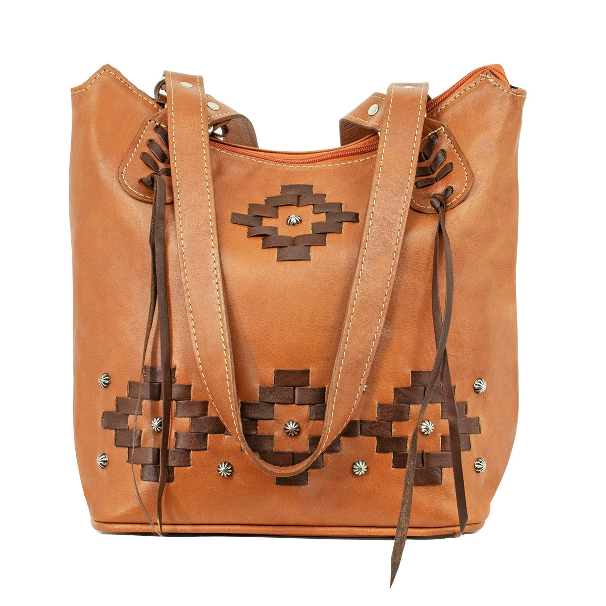 American West Tribal Weave Zip-Top Bucket Tote