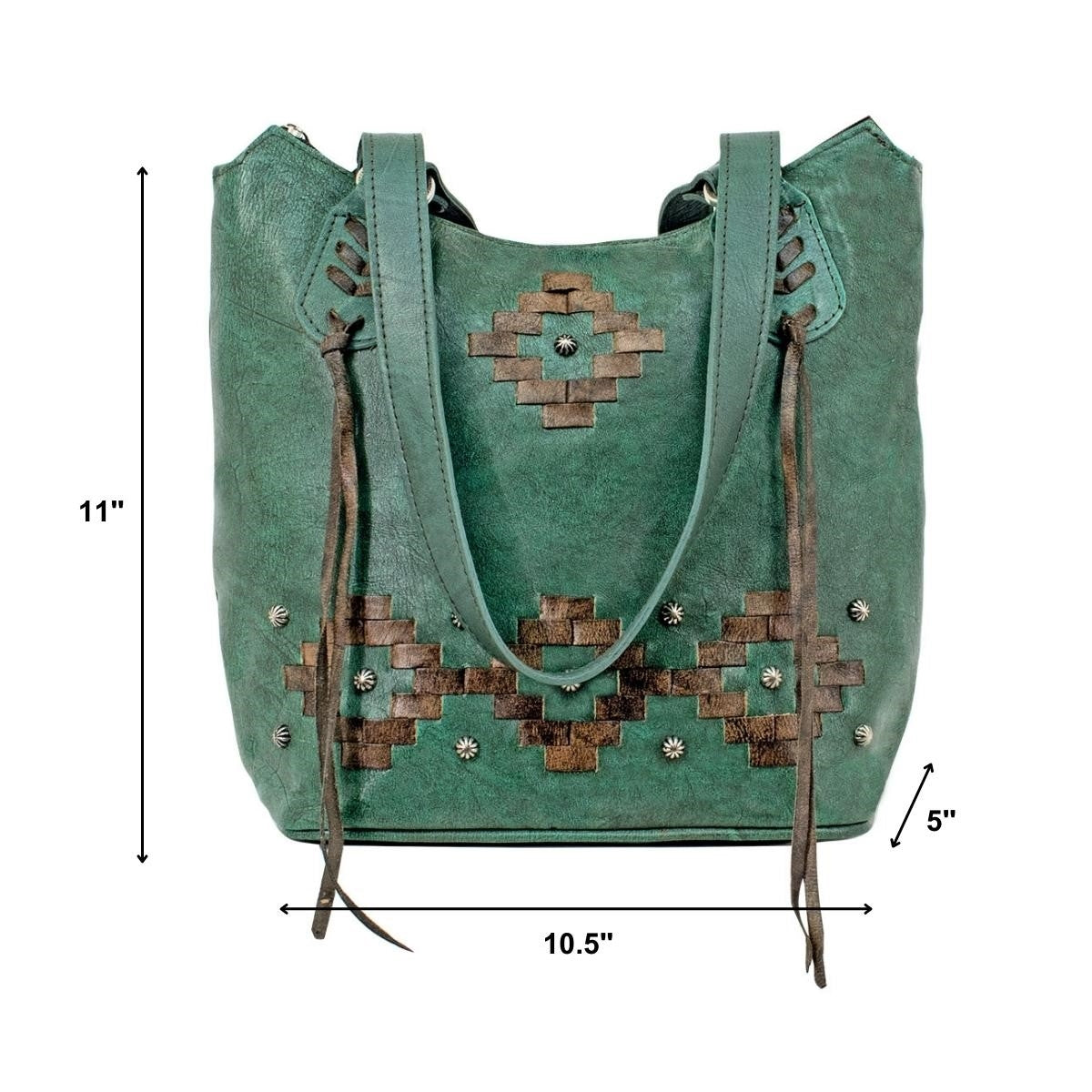 American West Tribal Weave Zip-Top Bucket Tote