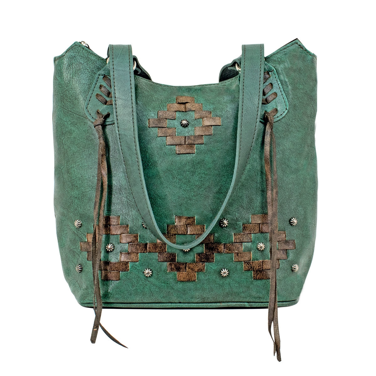 American West Tribal Weave Zip-Top Bucket Tote