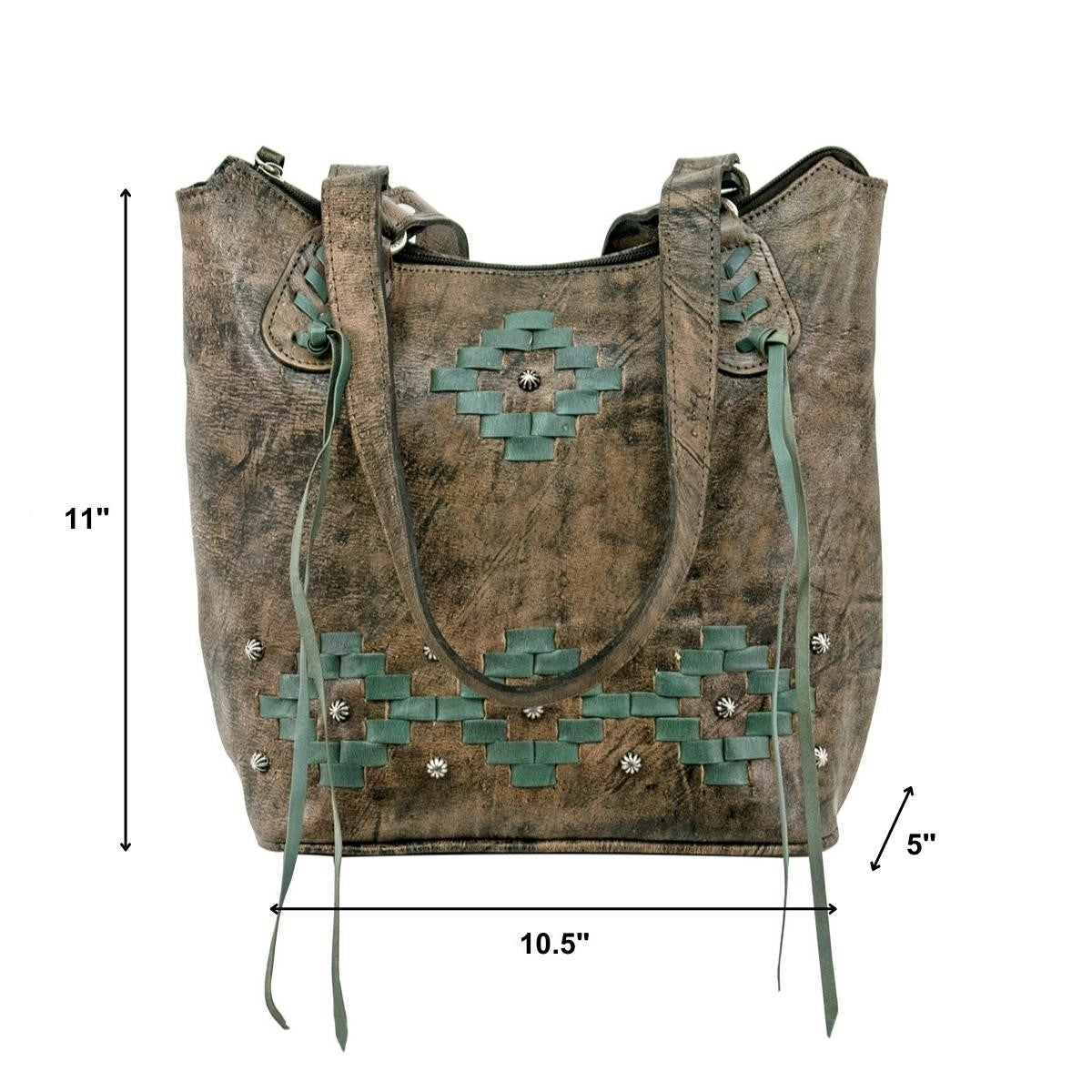 American West Tribal Weave Zip-Top Bucket Tote