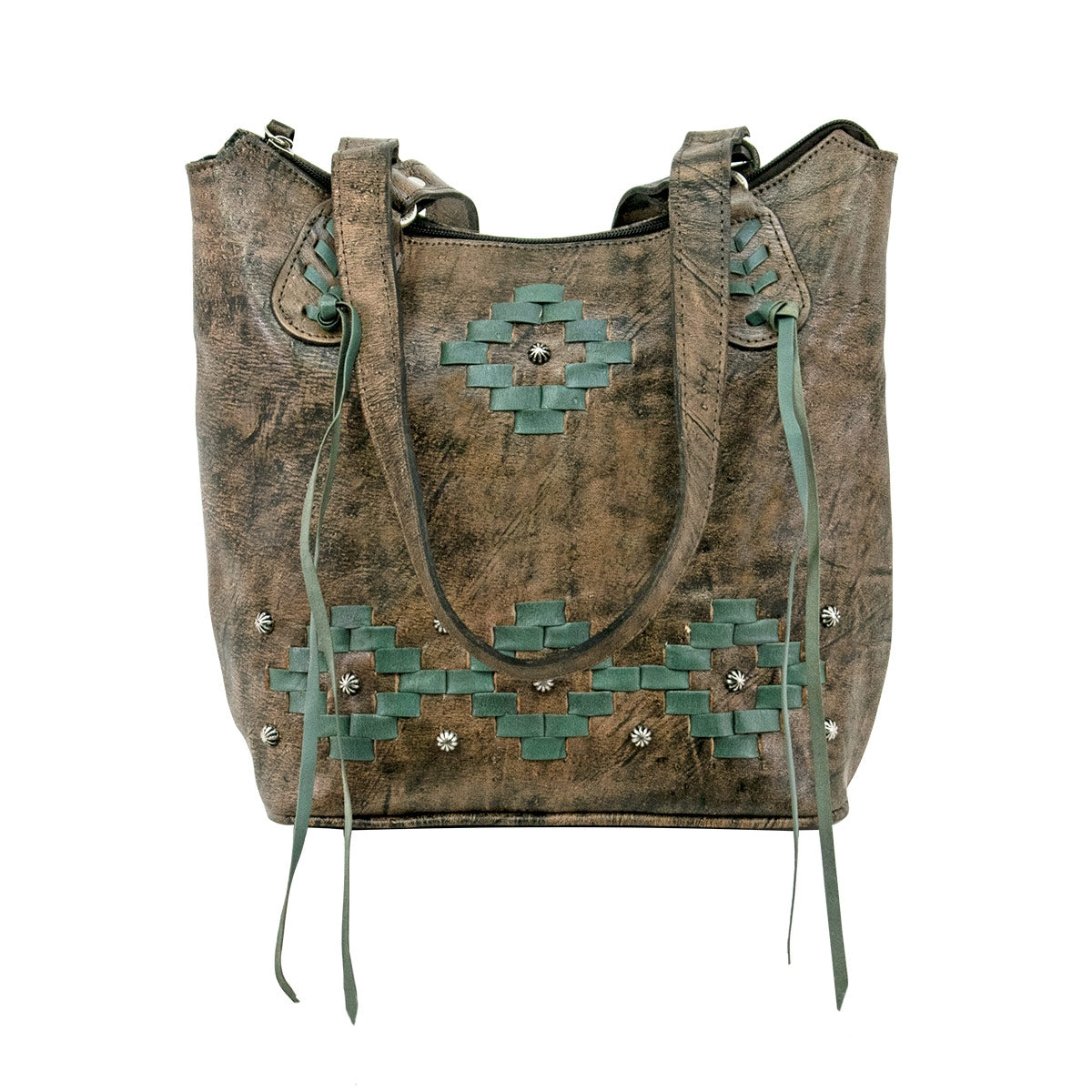American West Tribal Weave Zip-Top Bucket Tote