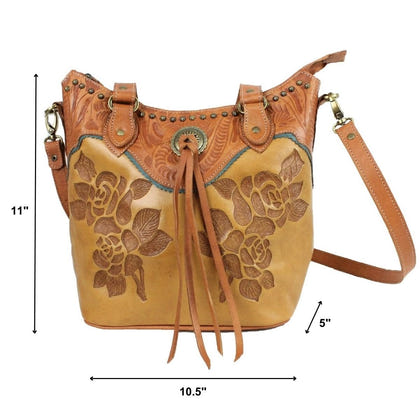American West Texas Rose Large Zip Top Bucket Tote