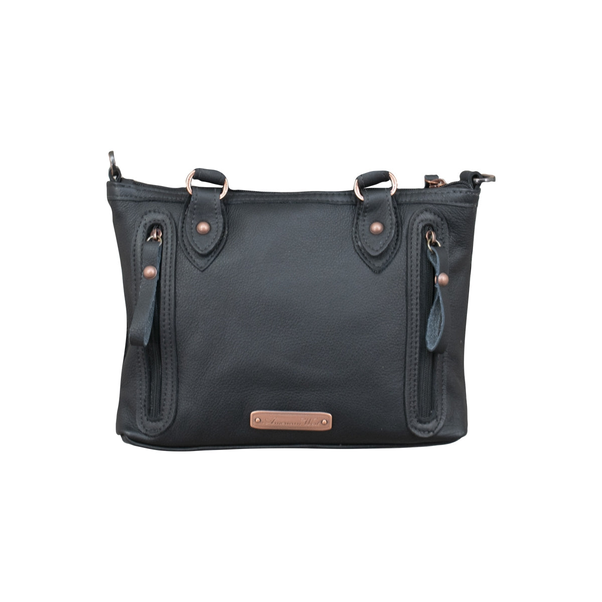 American West Cow Town Small Zip Top Convertible Satchel with Conceal Carry Pocket on Back