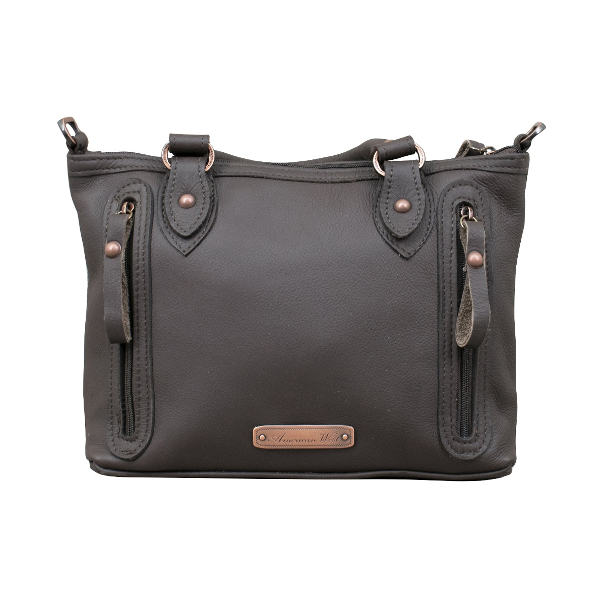 American West Cow Town Small Zip Top Convertible Satchel with Conceal Carry Pocket on Back