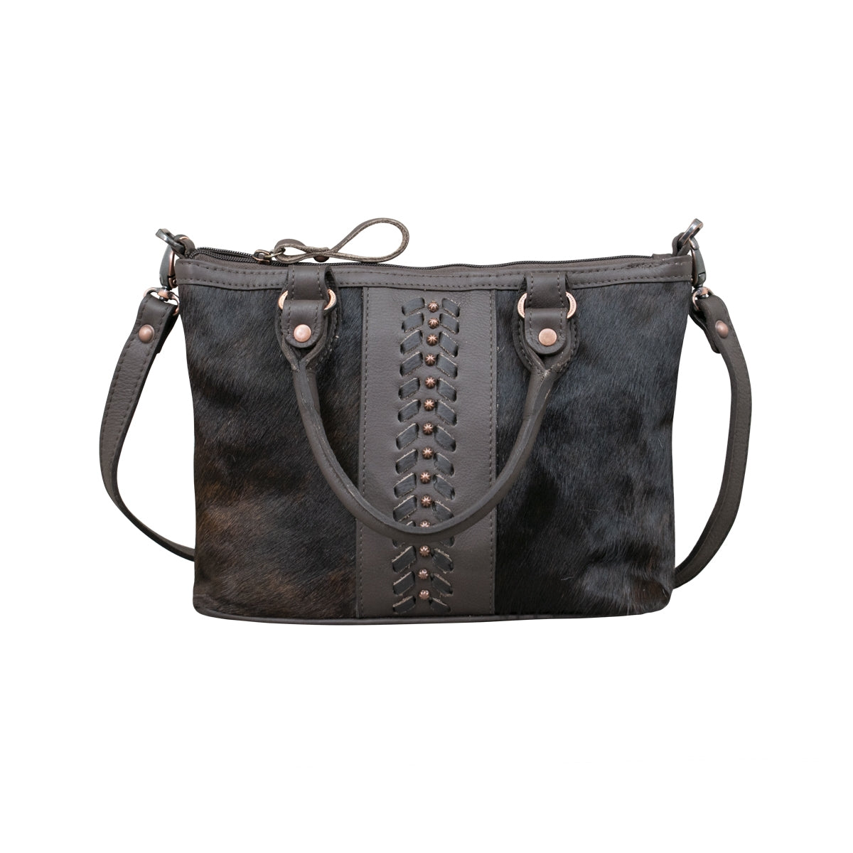 American West Cow Town Small Zip Top Convertible Satchel with Conceal Carry Pocket on Back