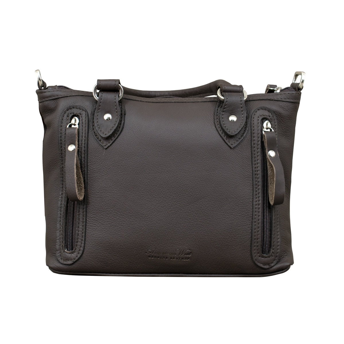 American West Cow Town Small Zip Top Convertible Satchel with Conceal Carry Pocket on Back