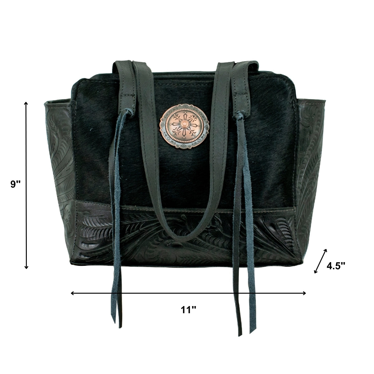 American West Cow Town Zip Top Tote with Conceal Carry Pocket on Back
