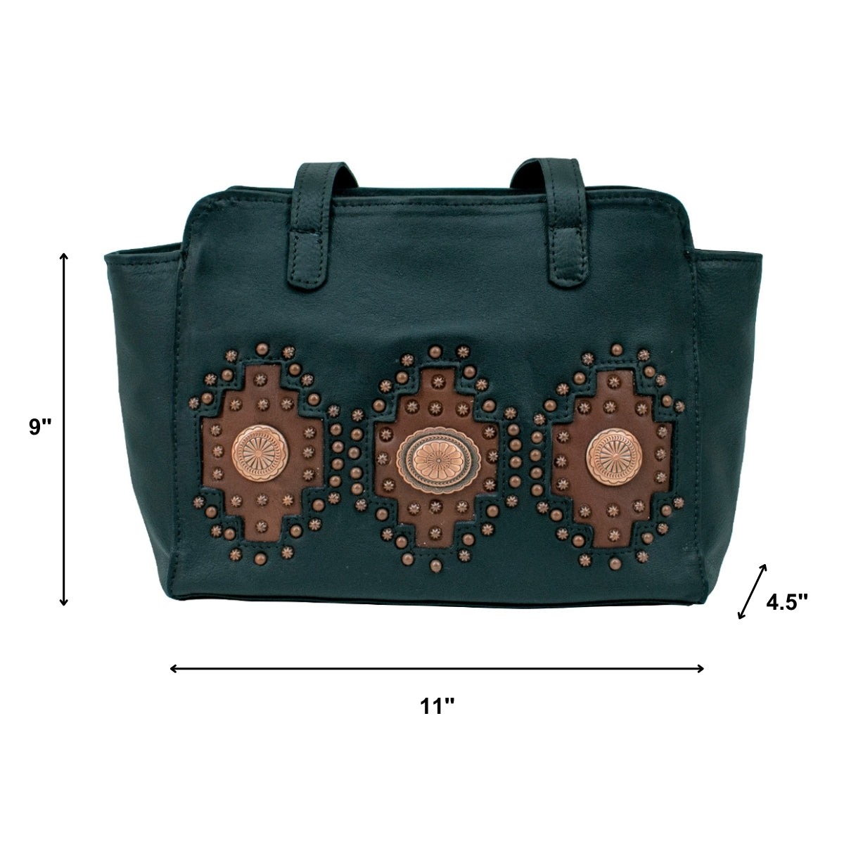 American West Midnight Copper Zip Top Tote with Conceal Carry Pocket on Back