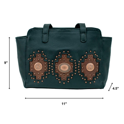American West Midnight Copper Zip Top Tote with Conceal Carry Pocket on Back