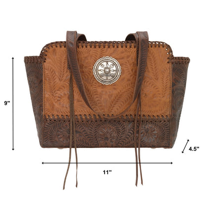 American West Annie's Secret Collection Zip Top Tote with Conceal Carry Pocket on Back
