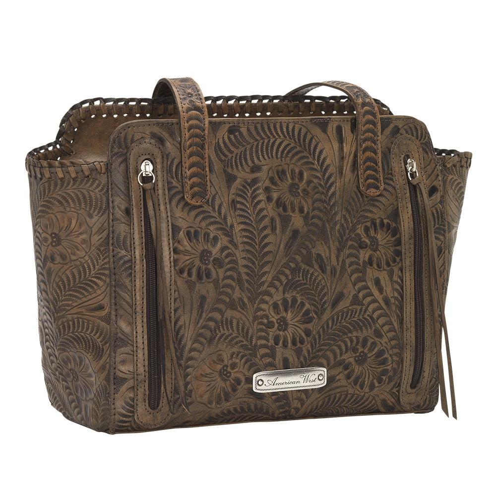 American West Annie's Secret Collection Zip Top Tote with Conceal Carry Pocket on Back