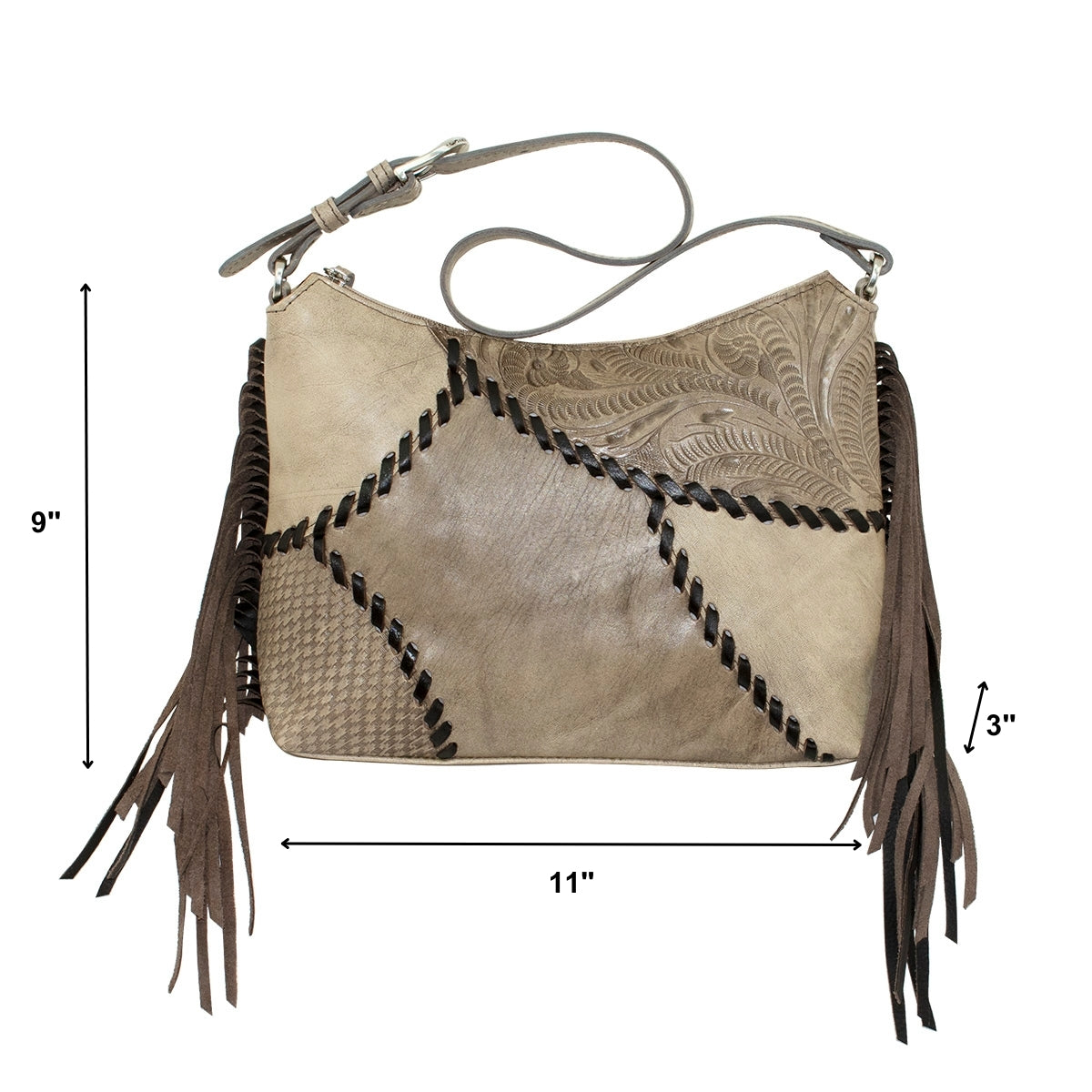 American West Gypsy Patch Zip Top Shoulder Bag