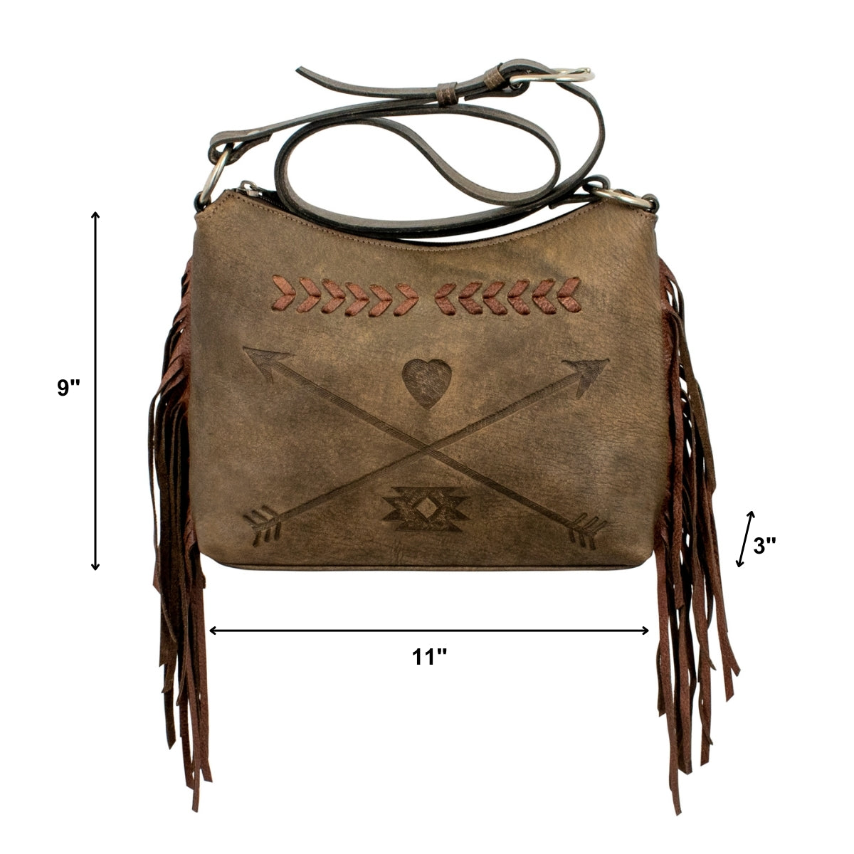 American West Freindship Arrows Zip Top Shoulder Bag