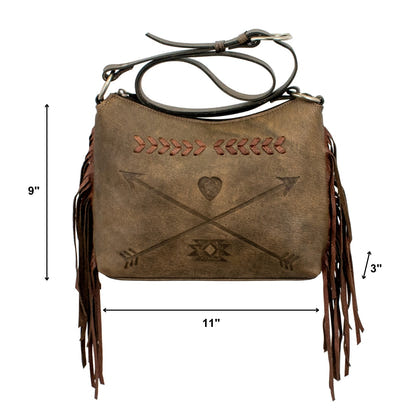 American West Freindship Arrows Zip Top Shoulder Bag