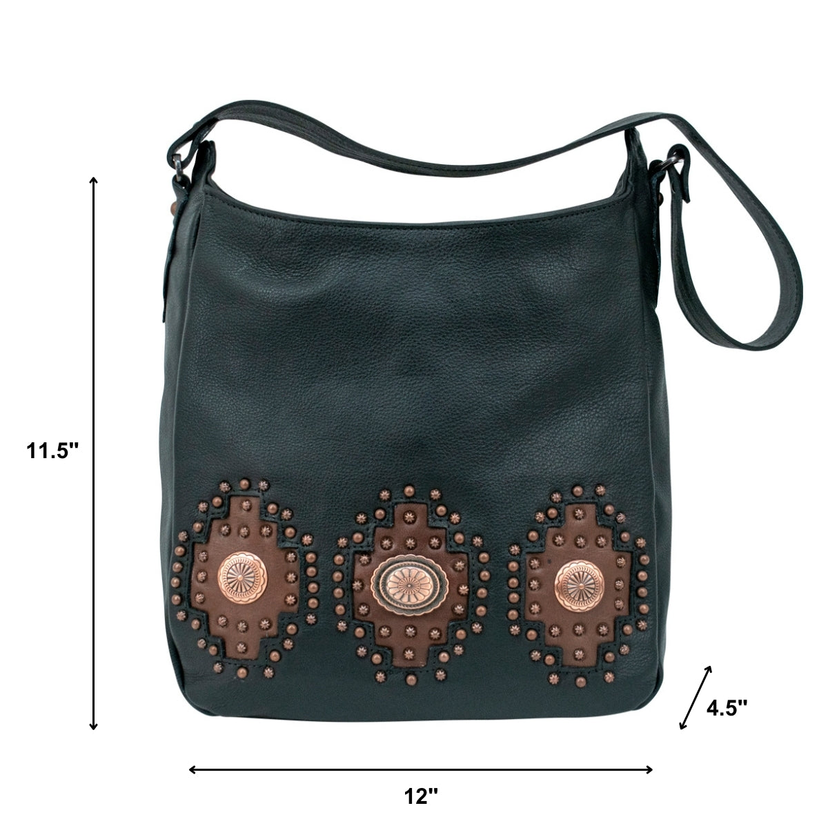 American West Midnight Copper Soft Zip Top Shoulder Hobo