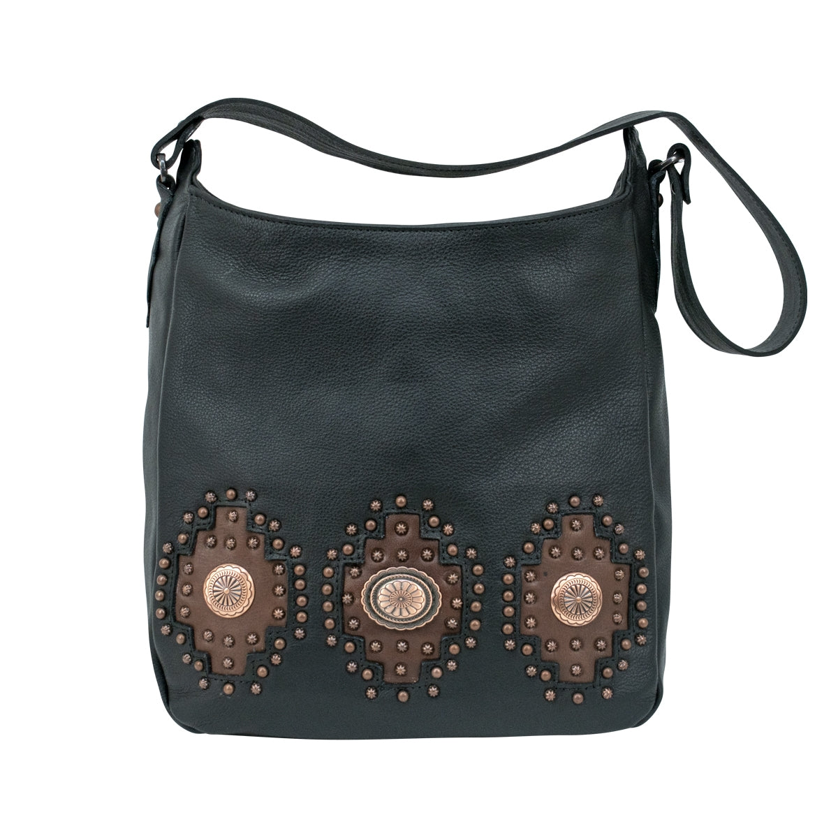 American West Midnight Copper Soft Zip Top Shoulder Hobo