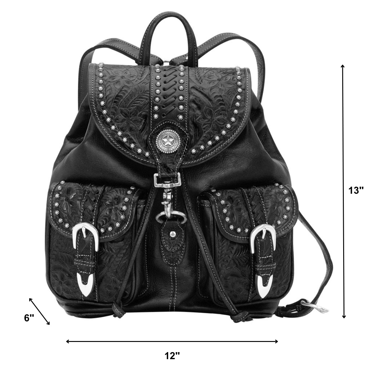 American West Classic Travel Large Drawstring Backpack with Front Pocket