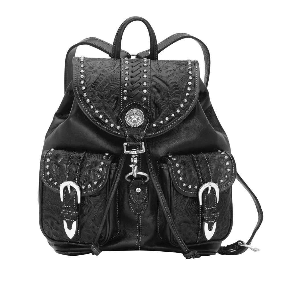 American West Classic Travel Large Drawstring Backpack with Front Pocket