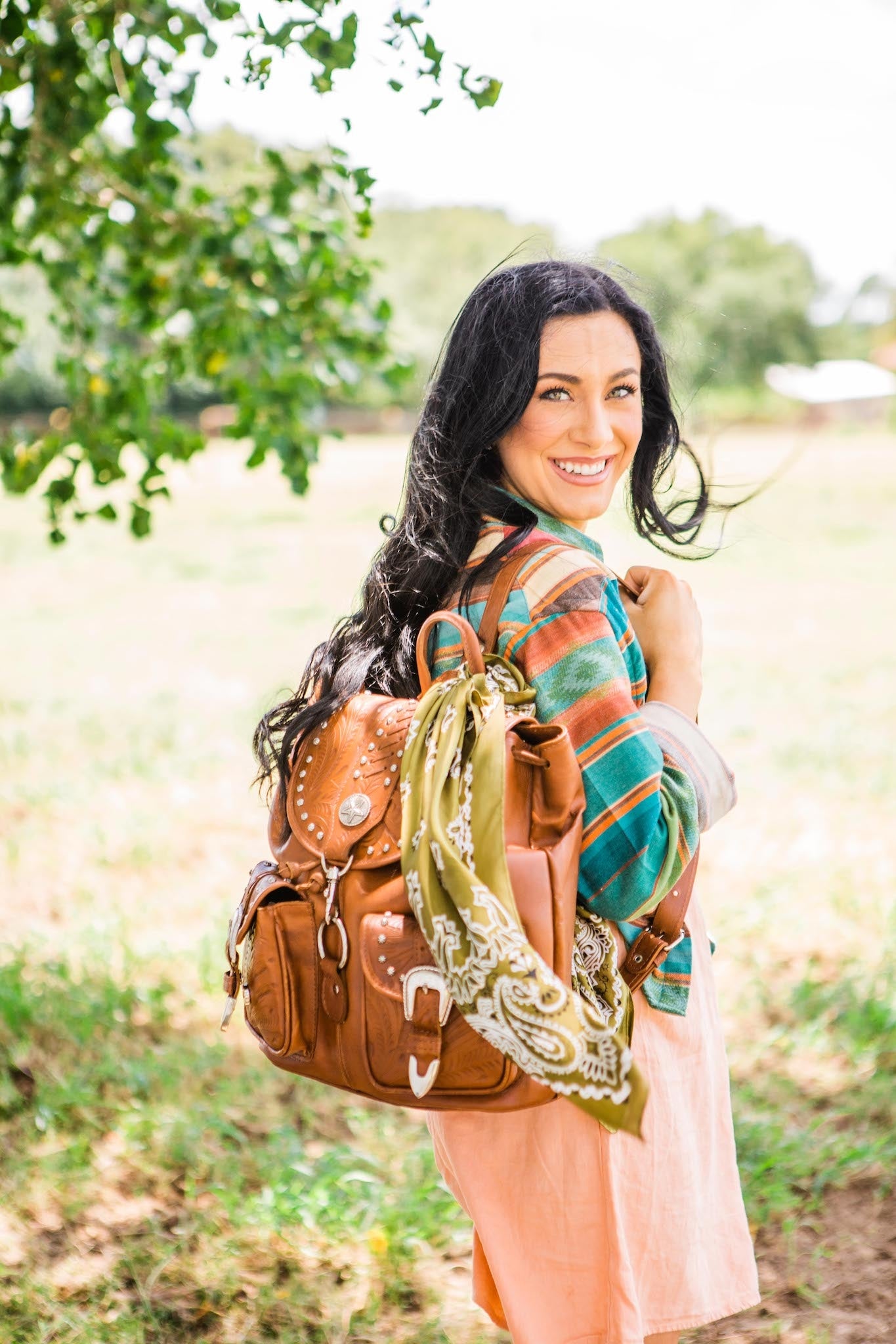 American West Classic Travel Large Drawstring Backpack with Front Pocket