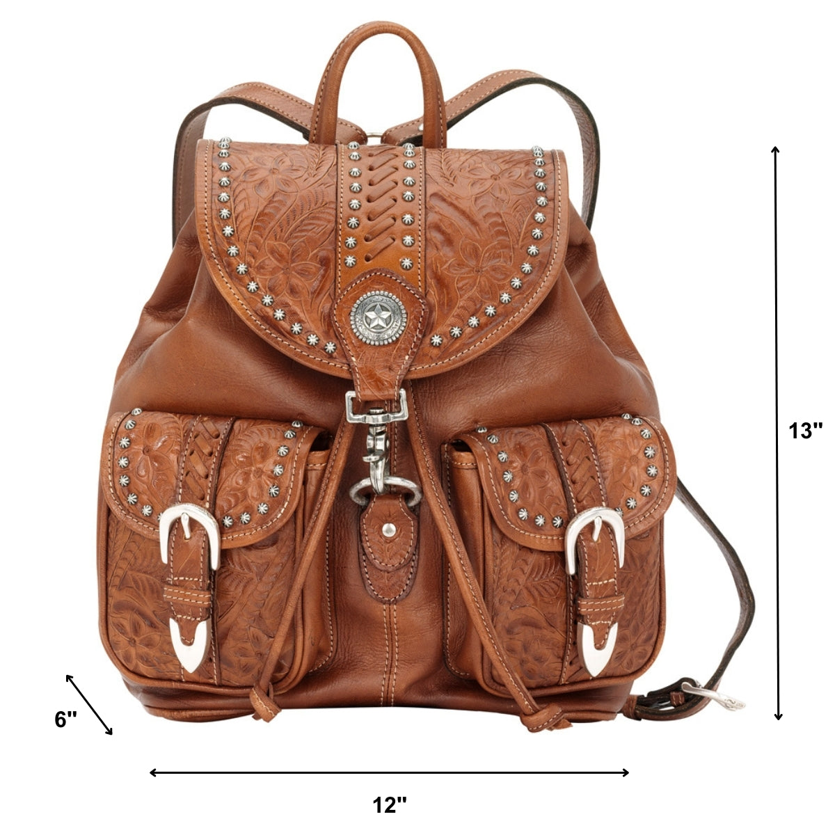 American West Classic Travel Large Drawstring Backpack with Front Pocket