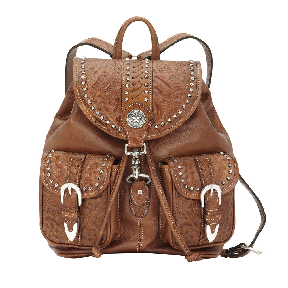 American West Classic Travel Large Drawstring Backpack with Front Pocket