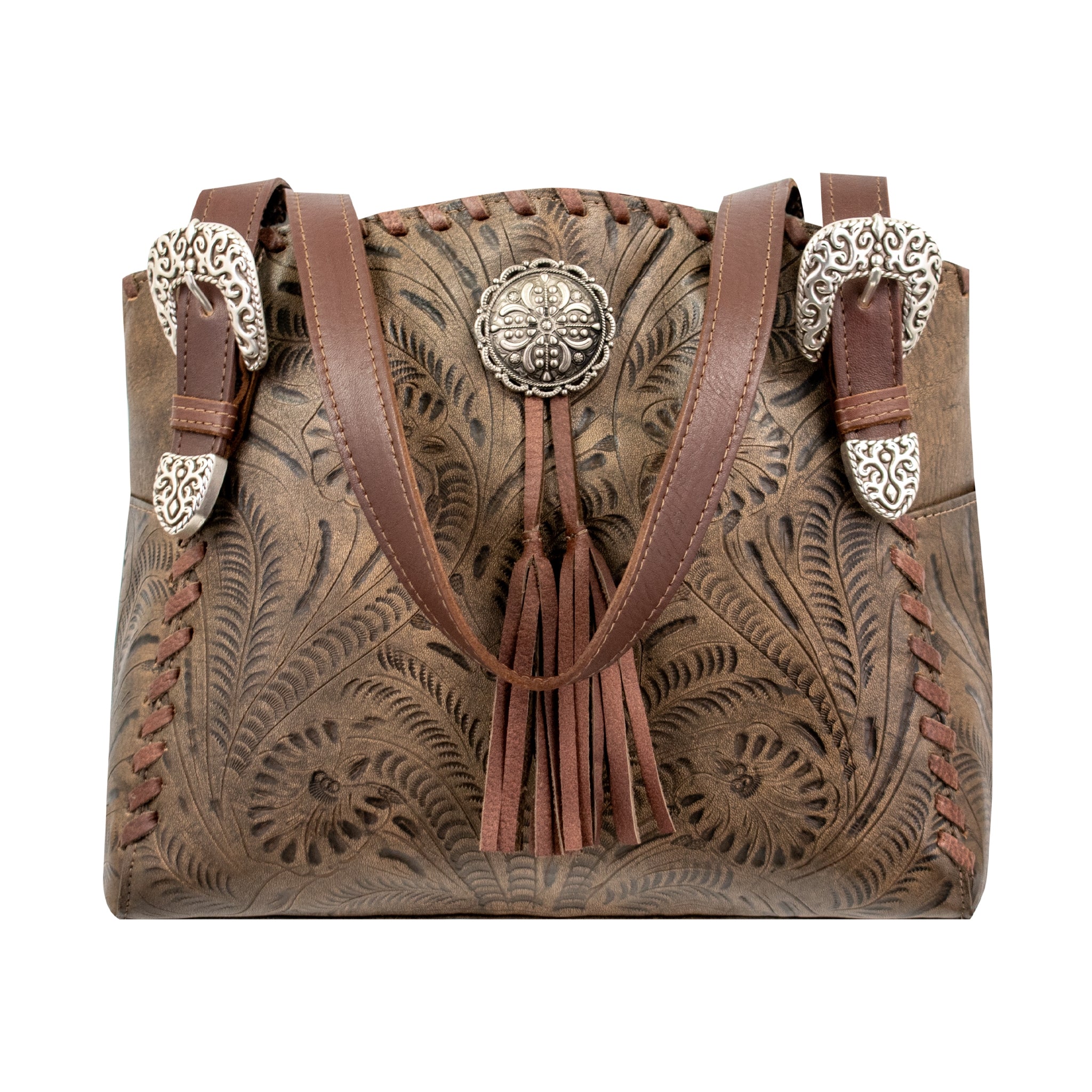 American West Lariats and Lace Multi-Compartment Tote with Conceal Carry Pocket on Back