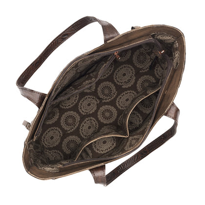American West Annie's Secret Collection Large Zip Top Tote with Conceal Carry Pocket on Back