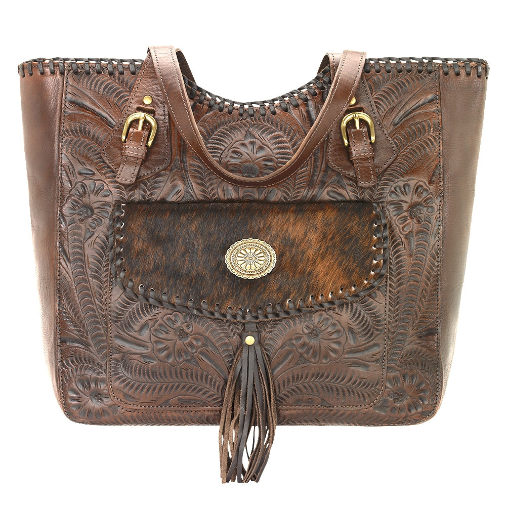 American West Annie's Secret Collection Large Zip Top Tote with Conceal Carry Pocket on Back