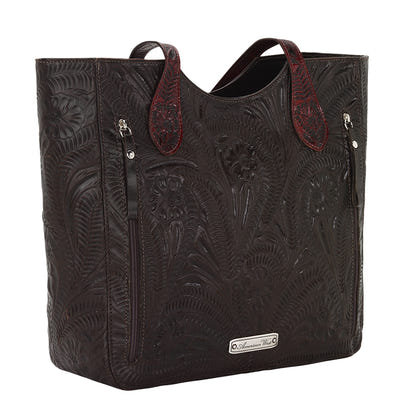 American West Annie's Secret Collection Large Zip Top Tote with Conceal Carry Pocket on Back