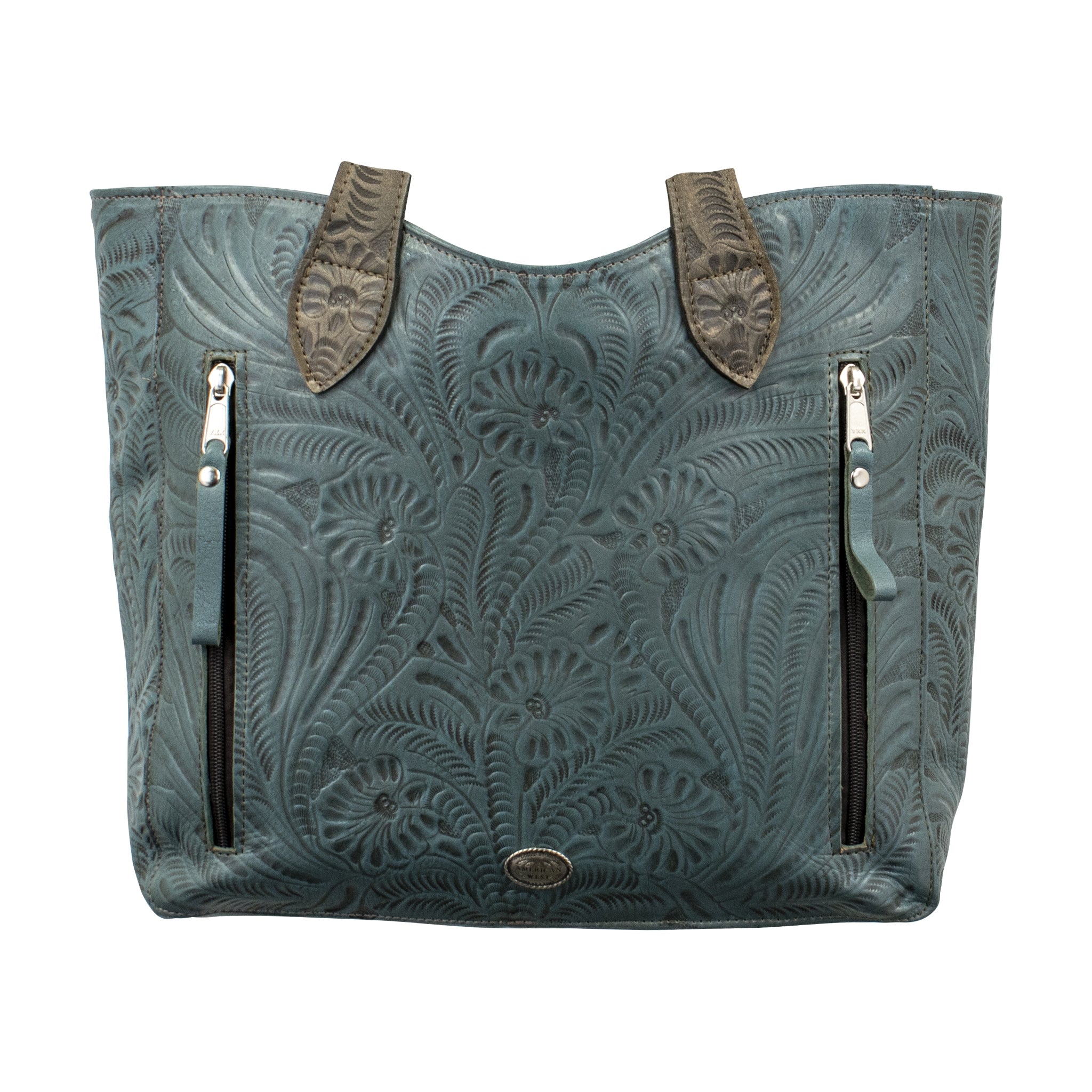 American West Annie's Secret Collection Large Zip Top Tote with Conceal Carry Pocket on Back