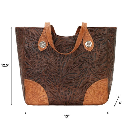 American West Annie's Secret Collection Large Zip Top Tote with Conceal Carry Pocket on Back