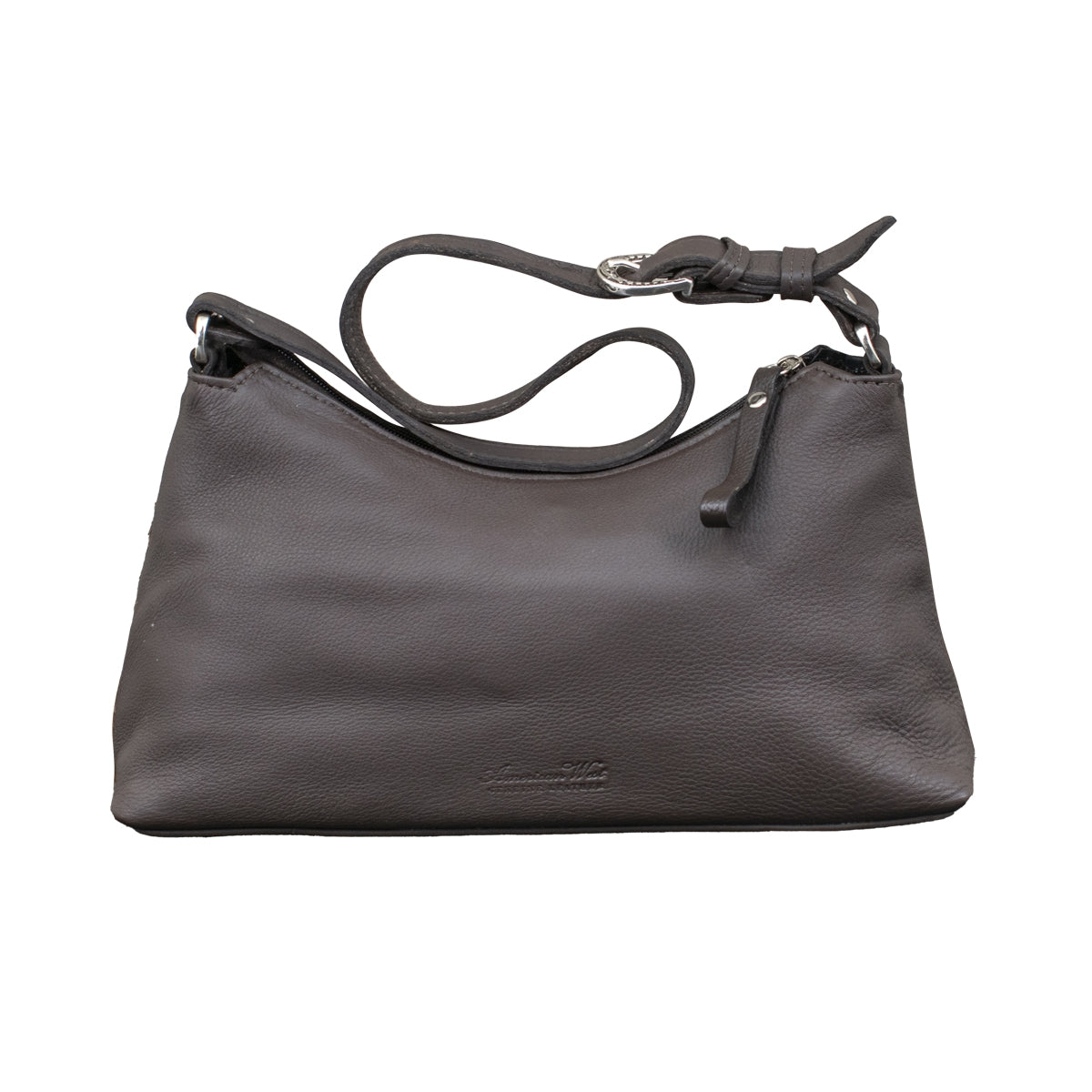 American West Cowtown Zip-Top Shoulder Bag with Hair-On Hide