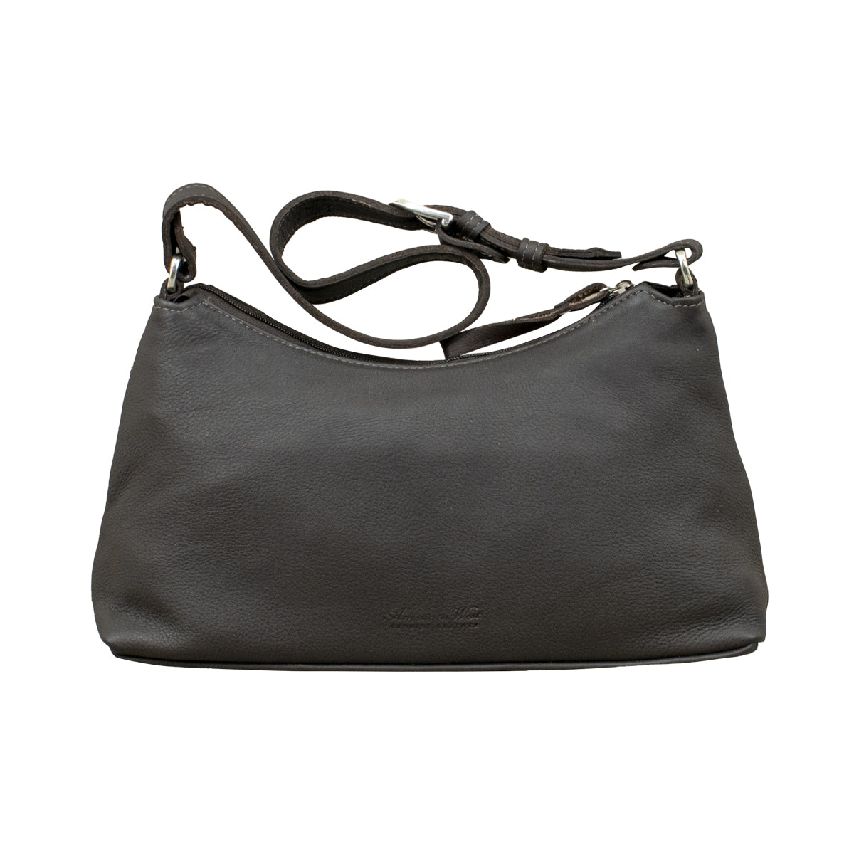 American West Cowtown Zip-Top Shoulder Bag with Hair-On Hide
