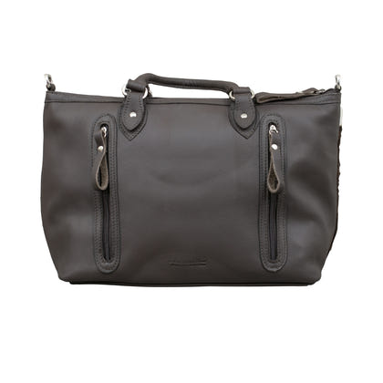 American West Cow Town Large Zip Top Convertible Satchel with Conceal Carry Pocket on Back