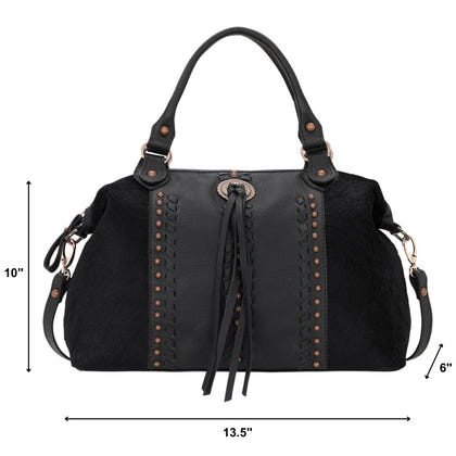 American West Cow Town Large Zip Top Convertible Satchel with Conceal Carry Pocket on Back
