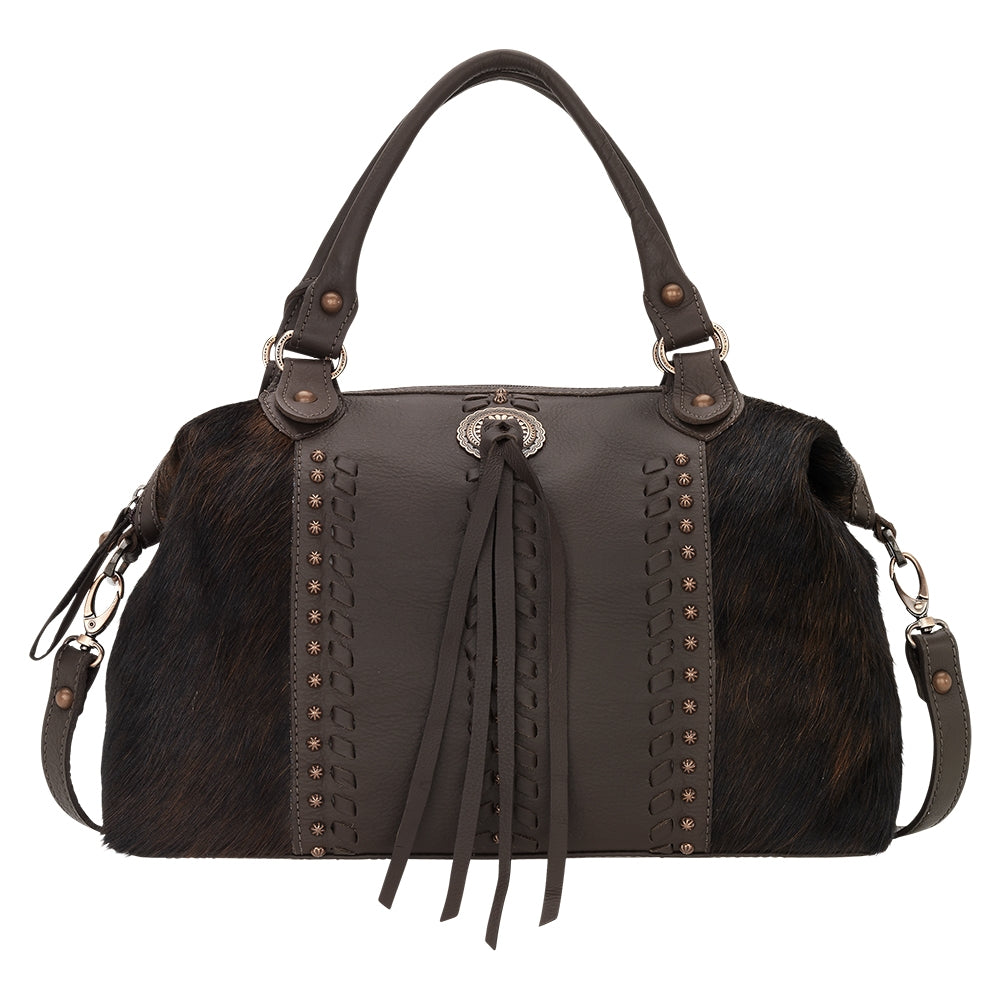 American West Cow Town Large Zip Top Convertible Satchel with Conceal Carry Pocket on Back