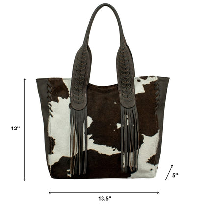 American West Pony Large Zip-Top Tote with Hair-On Hide