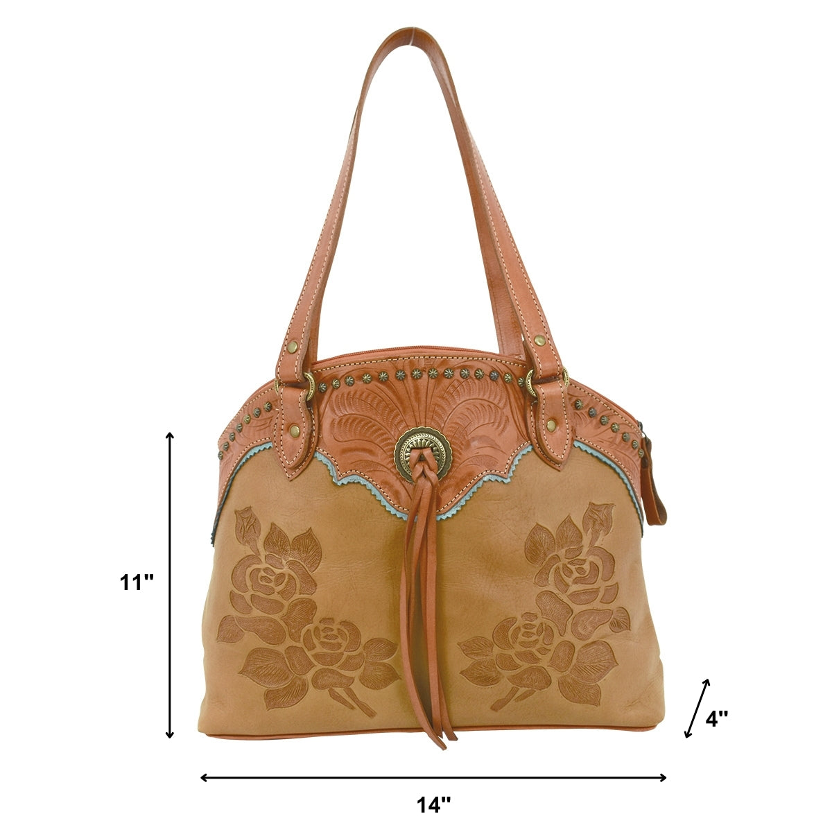 American West Texas Rose Zip Top Tote