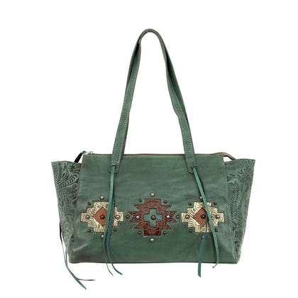 American West Navajo Soul Zip Top Tote with Conceal Carry Pocket on Back